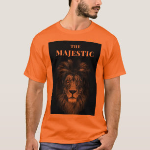 Camiseta Masculina Gráfica O Leão Majestoso Ousada