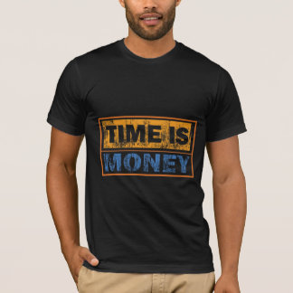 Camiseta masculina gráfica preta "O Tempo é Dinhei