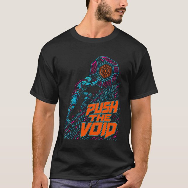 Camiseta masculina gráfica Push The Void (Frente)