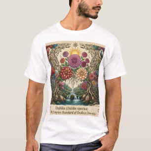 Camiseta masculina gráfica vibrante floral e artís