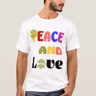 Camiseta masculina hippie Paz e Amor