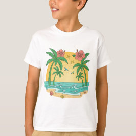 Camiseta Masculina Infantil Palm Paradise Tropical