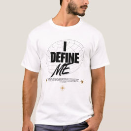 Camiseta masculina inspiradora "Eu me defino" pers
