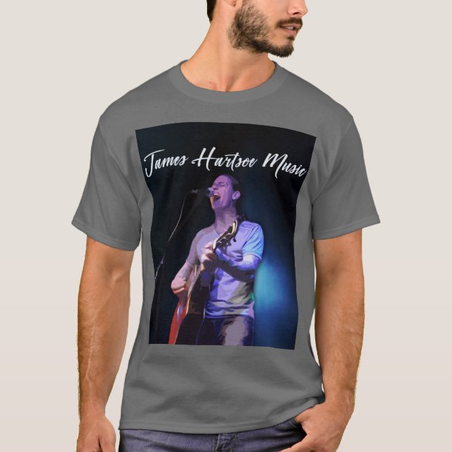 Camiseta masculina - James Hartsoe Music cantando (Frente)