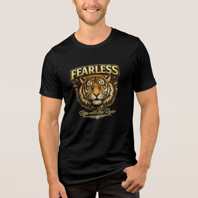 Camiseta Masculina King Mode Leão Dourado (Frente)