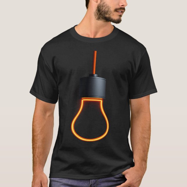 Camiseta Masculina Lâmpada Neon (Frente)