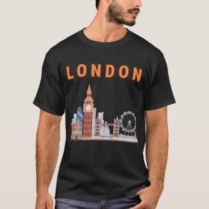 Camiseta masculina London Skyline preta