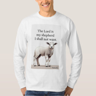 Camiseta masculina manga longa Salmo 23:1 cristã