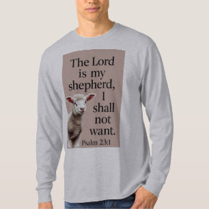 Camiseta masculina manga longa Salmo 23:1 cristã