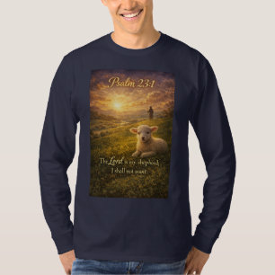 Camiseta masculina manga longa Salmo 23:1 cristã