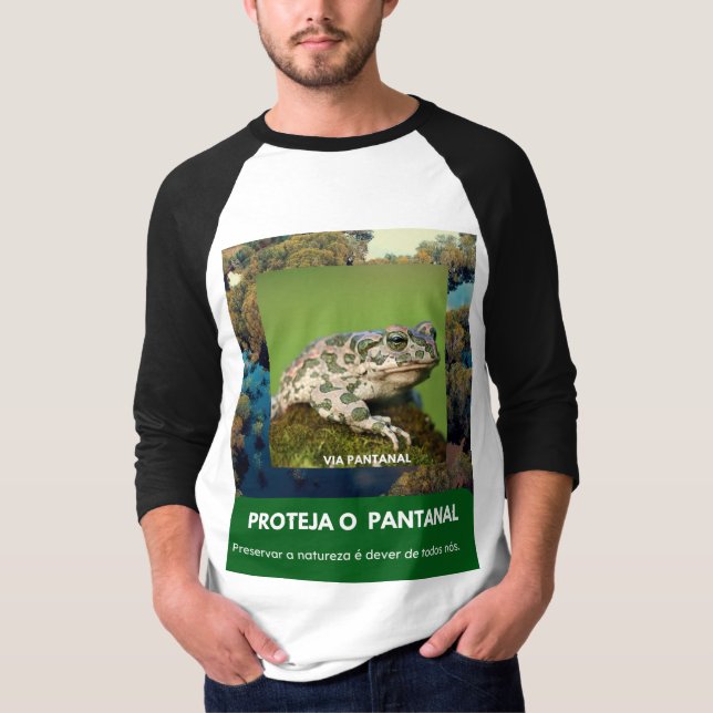 Camiseta Masculina - Manga Raglan 3/4 Via Pantanal (Frente)