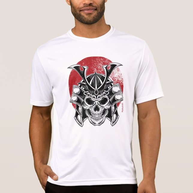 Camiseta Masculina Máscara Samurai Oni / Samurai Oni Mask (Frente)