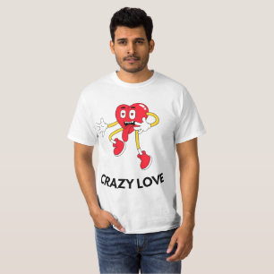 Camiseta Masculina Mascote Coração de Amor Louco  