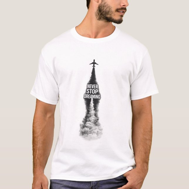 Camiseta Masculina Nunca Pare de Sonhar (Frente)
