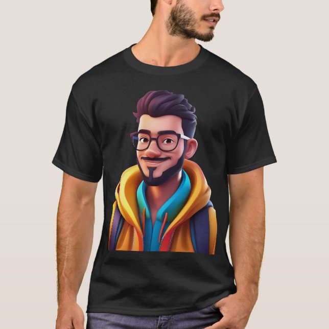 Camiseta masculina ousada com tema de desenho anim (Frente)