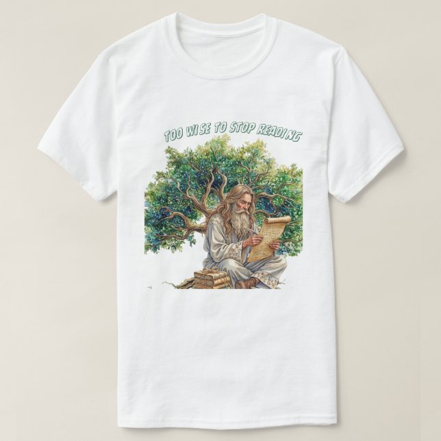 Camiseta masculina para leitores 'Sábio demais par (Frente do Design)