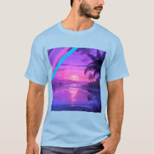 Camiseta Masculina Paraíso de Praia ao Pôr do Sol