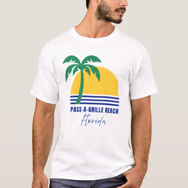 Camiseta Masculina Pass-A-Grille Beach Florida (Frente)