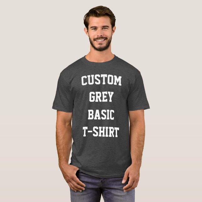 Camiseta masculina personalizada BASIC CINZA (Frente Completa)
