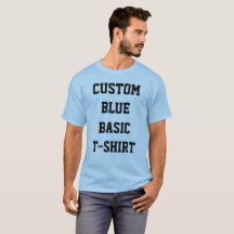 Camiseta masculina personalizada básica azul claro