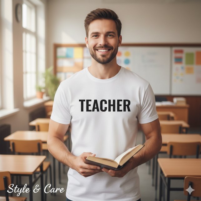 Camiseta masculina personalizável com declaração d (Customizable Teacher Text Statement T-Shirt for Men
)