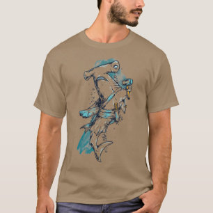 Camiseta masculina Pirate Hammer Head Shark em cor