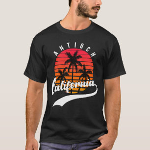 Camiseta masculina pôr do sol retrô de Antioch, Ca
