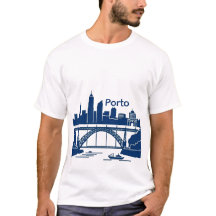 Camiseta Masculina Porto Skyline – Paisagem Urbana