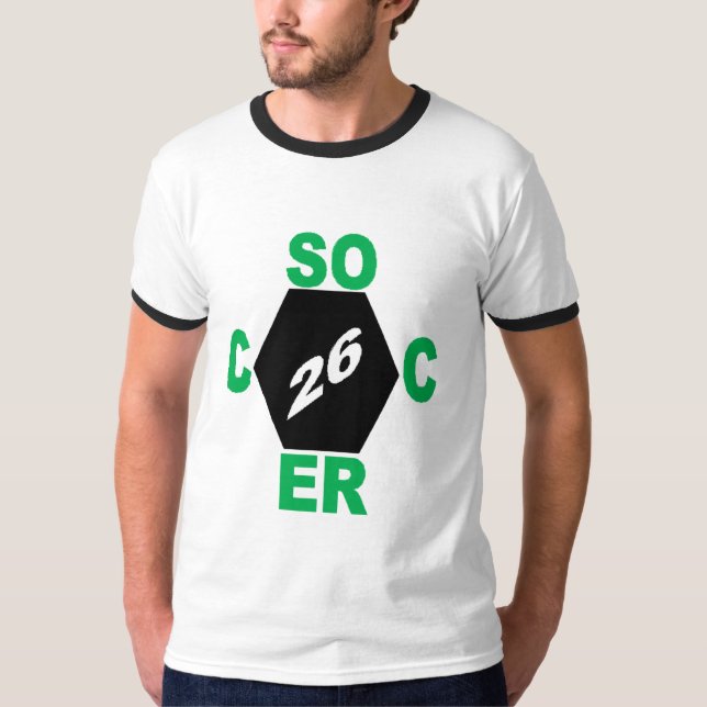 Camiseta Masculina Ringer DESIGN FUTEBOL 26 (Frente)