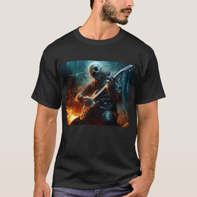 camiseta masculina rockin' zombie (Frente)