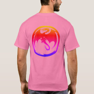 Camiseta masculina rosa Neon Dragon costas