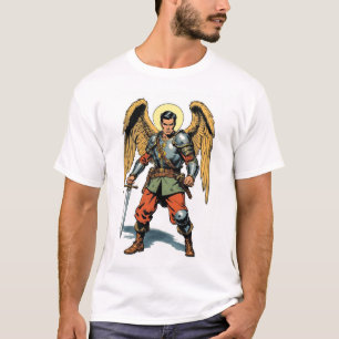 Camiseta masculina St Michael estilo de história e