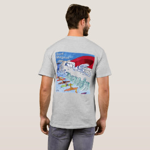Camiseta masculina Surf Magnet cinza costas