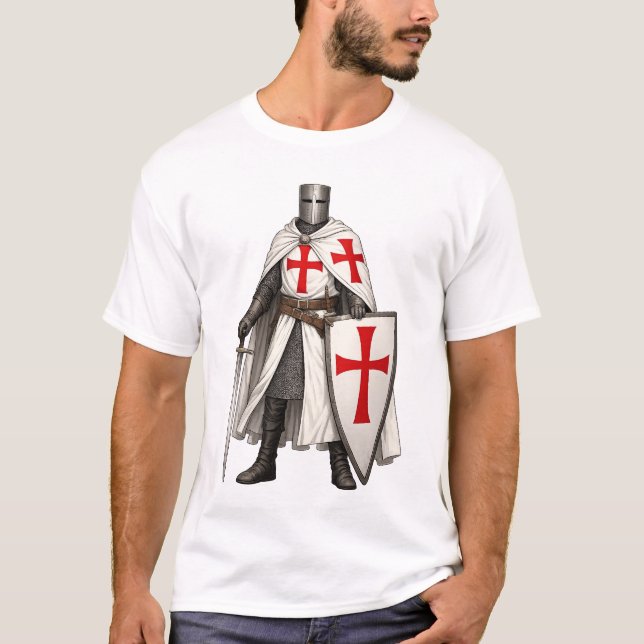 Camiseta masculina Templar Knight Crusader (Frente)