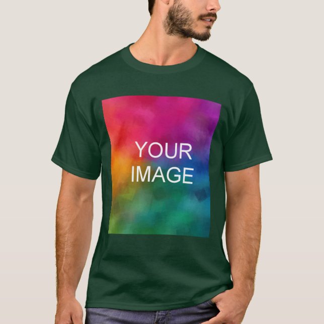 Camiseta Masculina Verde Personalizada Faça Upload (Frente)