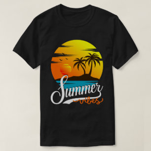 Camiseta Masculina Vibe de Verão e Palmeiras ao Pô
