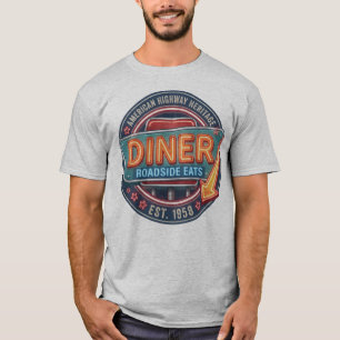 Camiseta masculina Vintage Roadside Diner American