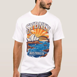 Camiseta masculina Vintage Sydney Austrália