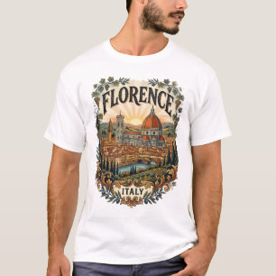 Camiseta masculina Vintage viagem Florença Itália