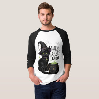 Camiseta Masculina Witchy Cat Energy Halloween