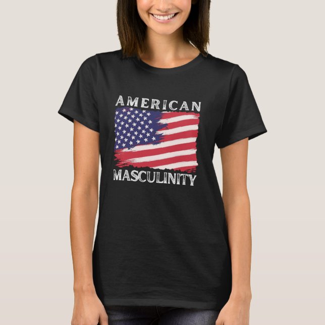 Camiseta Masculinidade Americana 4 de julho Independência d (Frente)