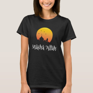 Camiseta Masha Allah Crescent Moon Moon Design Islâmico Mu