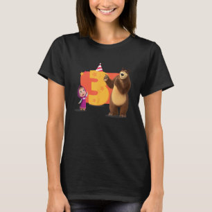Camiseta Masha e o aniversário de 3 anos do Urso