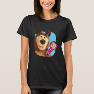 Camiseta Masha e o Urso Duo juntos azul