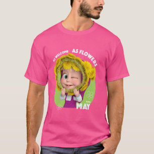 Camiseta Masha e o Urso. Flores No Maio