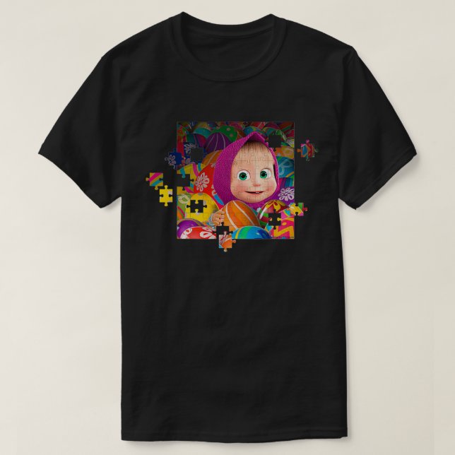 Camiseta Masha Quebra-cabeça (Frente do Design)