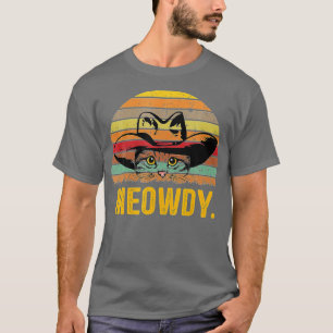 Camiseta Mashup Engraçado de Gato Meowdy Entre Meow e Howdy