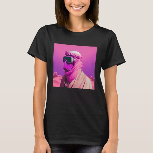 Camiseta Masked Arab in a Vaporwave Desert Retrowave style (Frente)