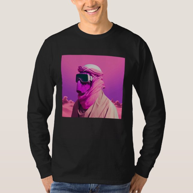 Camiseta Masked Arab in a Vaporwave Desert Retrowave style (Frente)