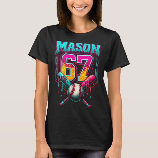 Camiseta Mason 67 Funny Ice Cream Drip Baseball Ice Cream D (Frente)
